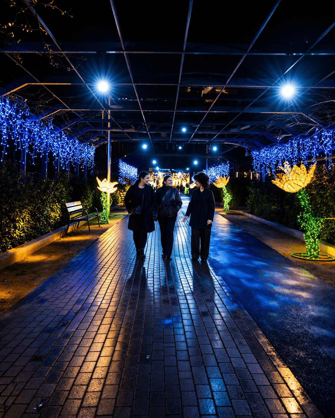 Canal Isabel segunda - Camino festivo iluminado de noche.png